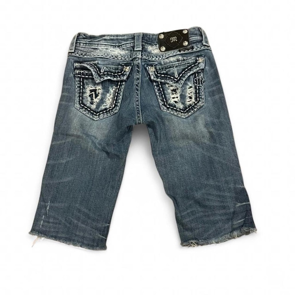 Miss Me Distressed Blue Denim Shorts
